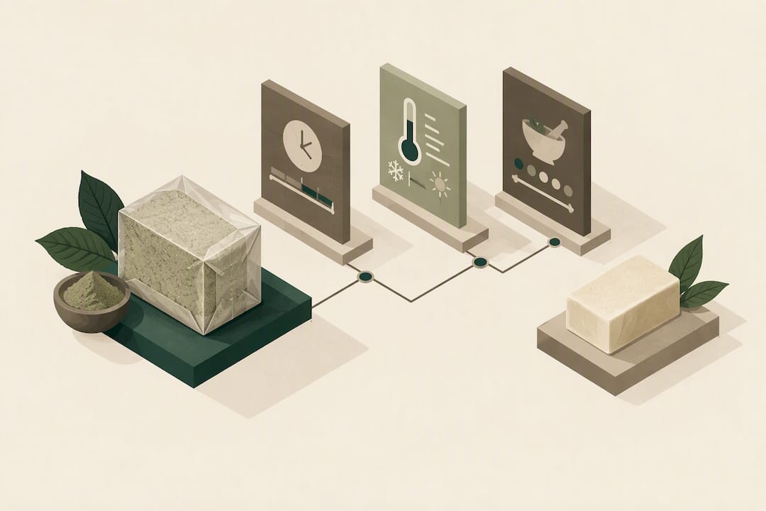 Isometric illustration representing ingredient stability