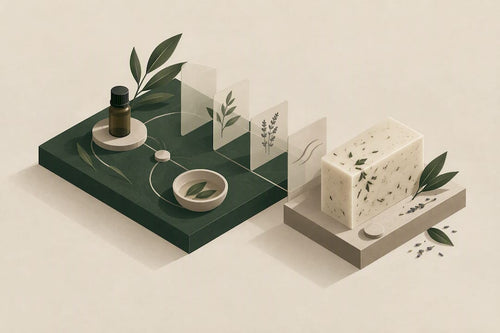 Abstract illustration of aroma and soapmaking