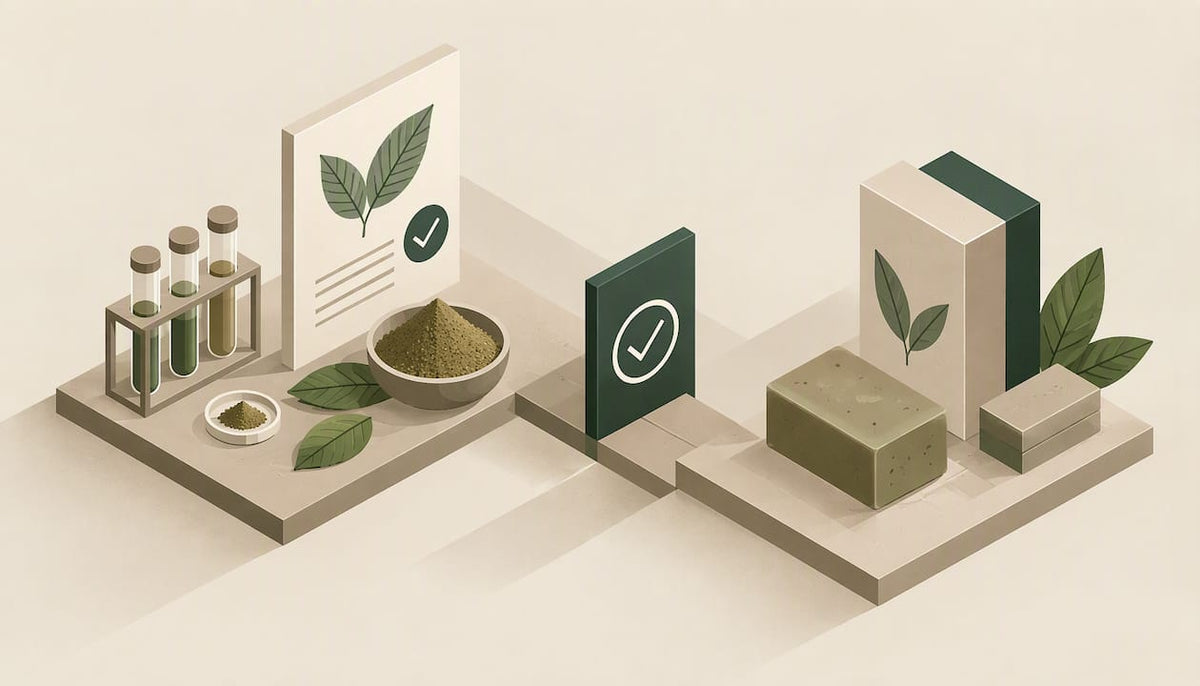 Abstract batch qualification title-card illustration